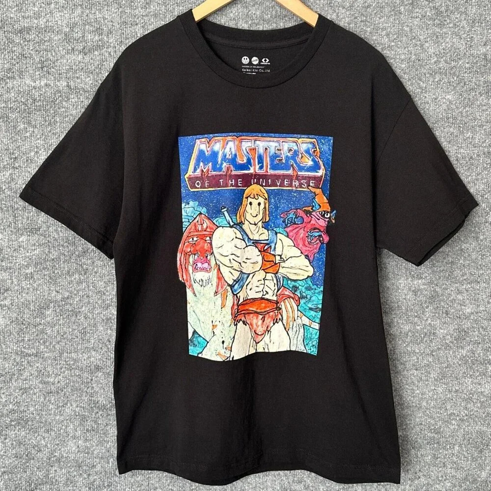 Madsaki Masters of the Universe T-Shirt Mens Large Black He-Man Short Sleeve Tee
